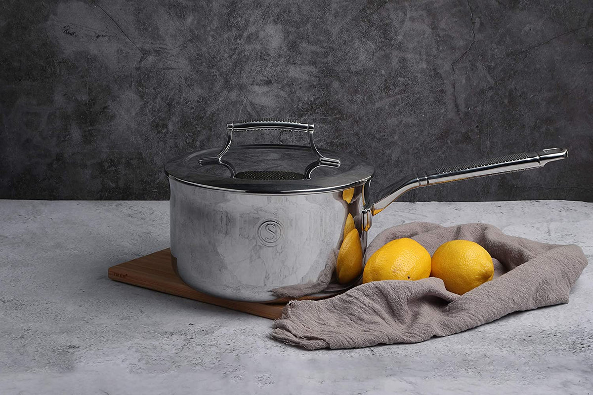 Saveur Selects Voyage Series Tri-ply Saucepan with Double walled Insulating Lid - 20cm