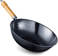 NITRI-BLACK™ Carbon Steel WOK with Tempered Glass Lid - 30cm