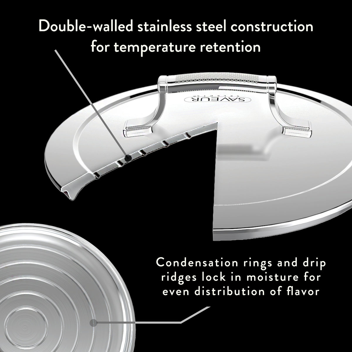 Saveur Selects Voyage Series Tri-ply Saucepan with Double walled Insulating Lid - 20cm