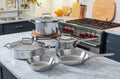 8 Piece - Saveur Selects Voyage Series Tri-ply  Cookware Set - 20cm, 25cm & 30cm sizes