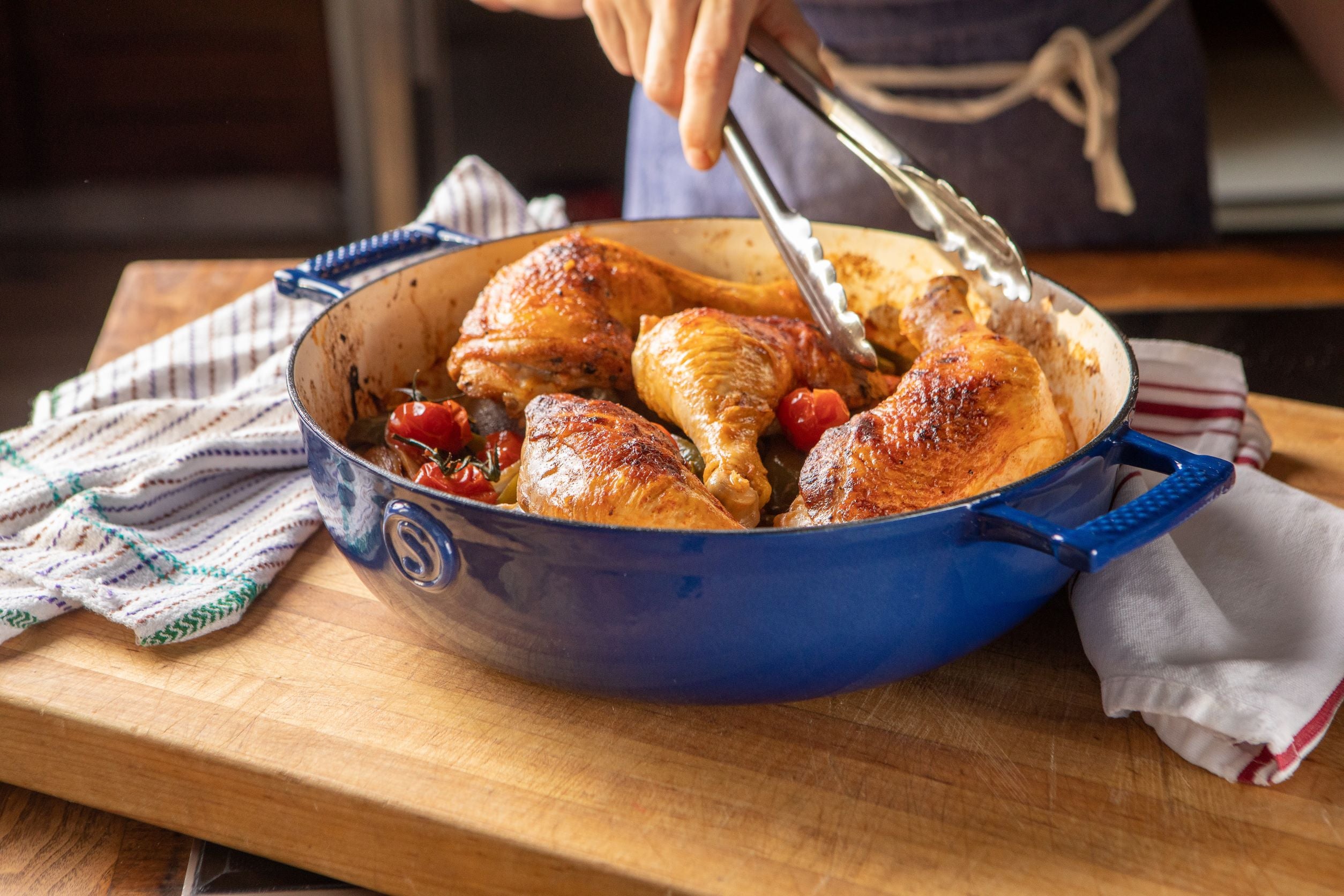Saveur Selects Voyage Series Enamelled Cast Iron Braiser with Double Walled Insulating Lid - 30cm