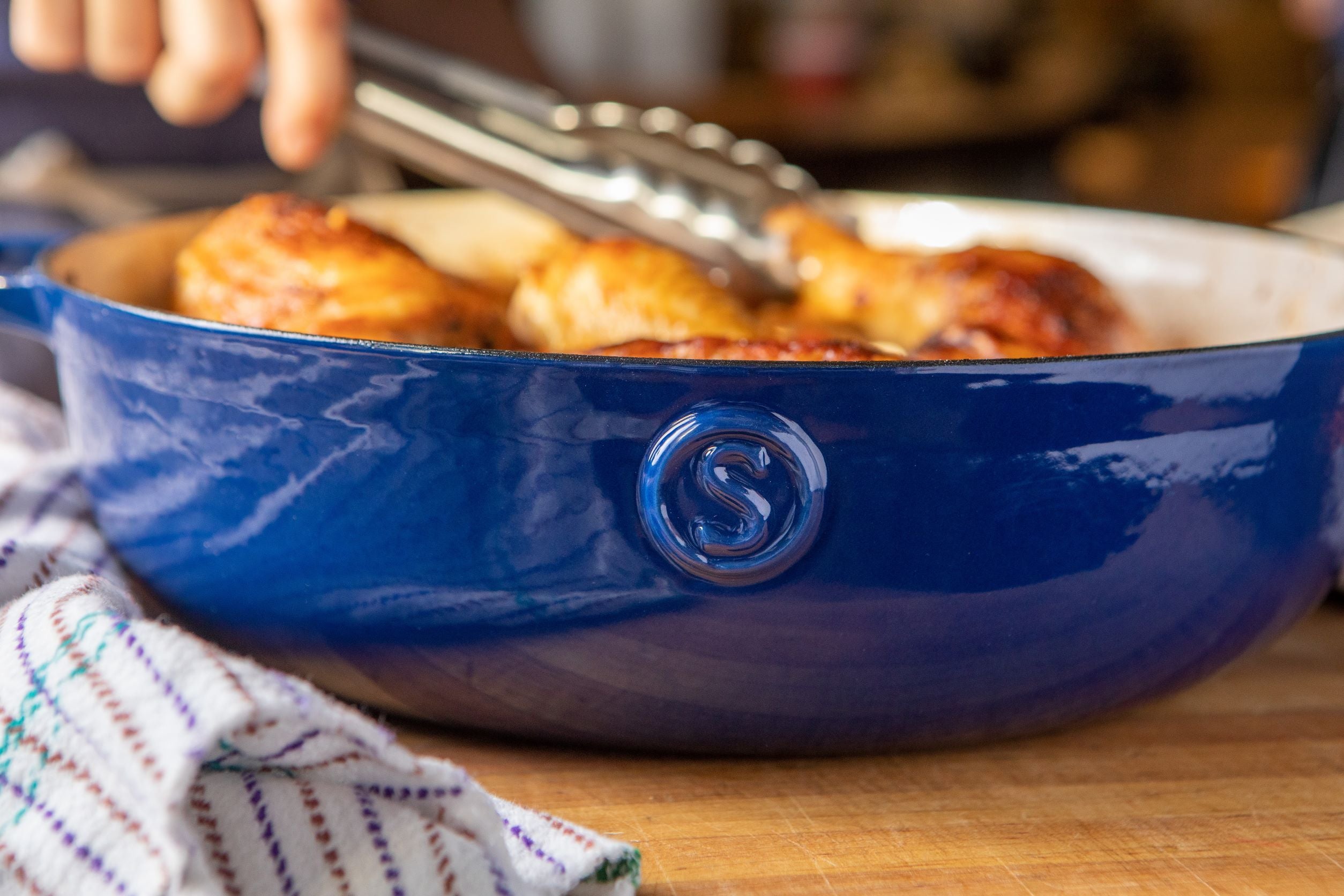 Saveur Selects Voyage Series Enamelled Cast Iron Braiser with Double Walled Insulating Lid - 30cm