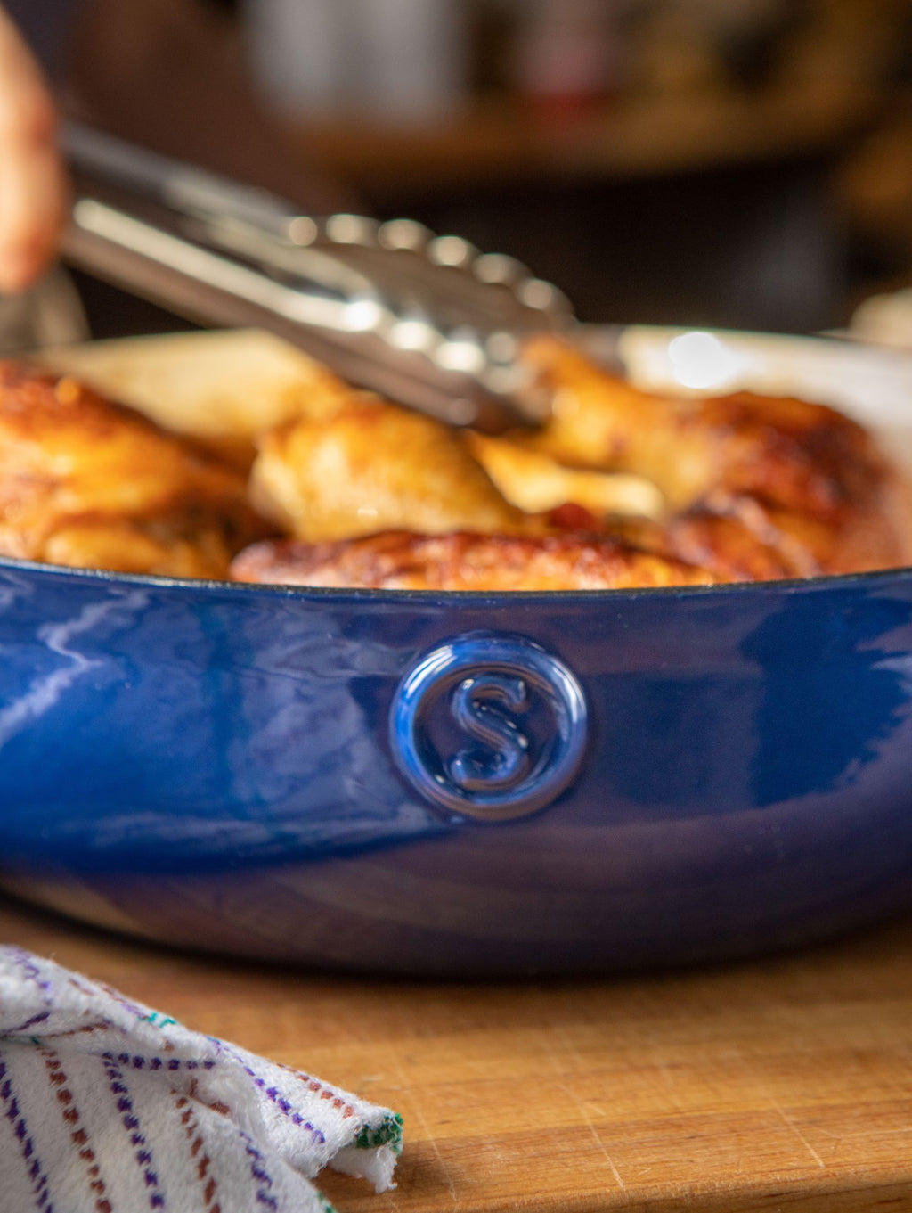 Saveur Selects Voyage Series Enamelled Cast Iron Braiser with Double Walled Insulating Lid - 30cm