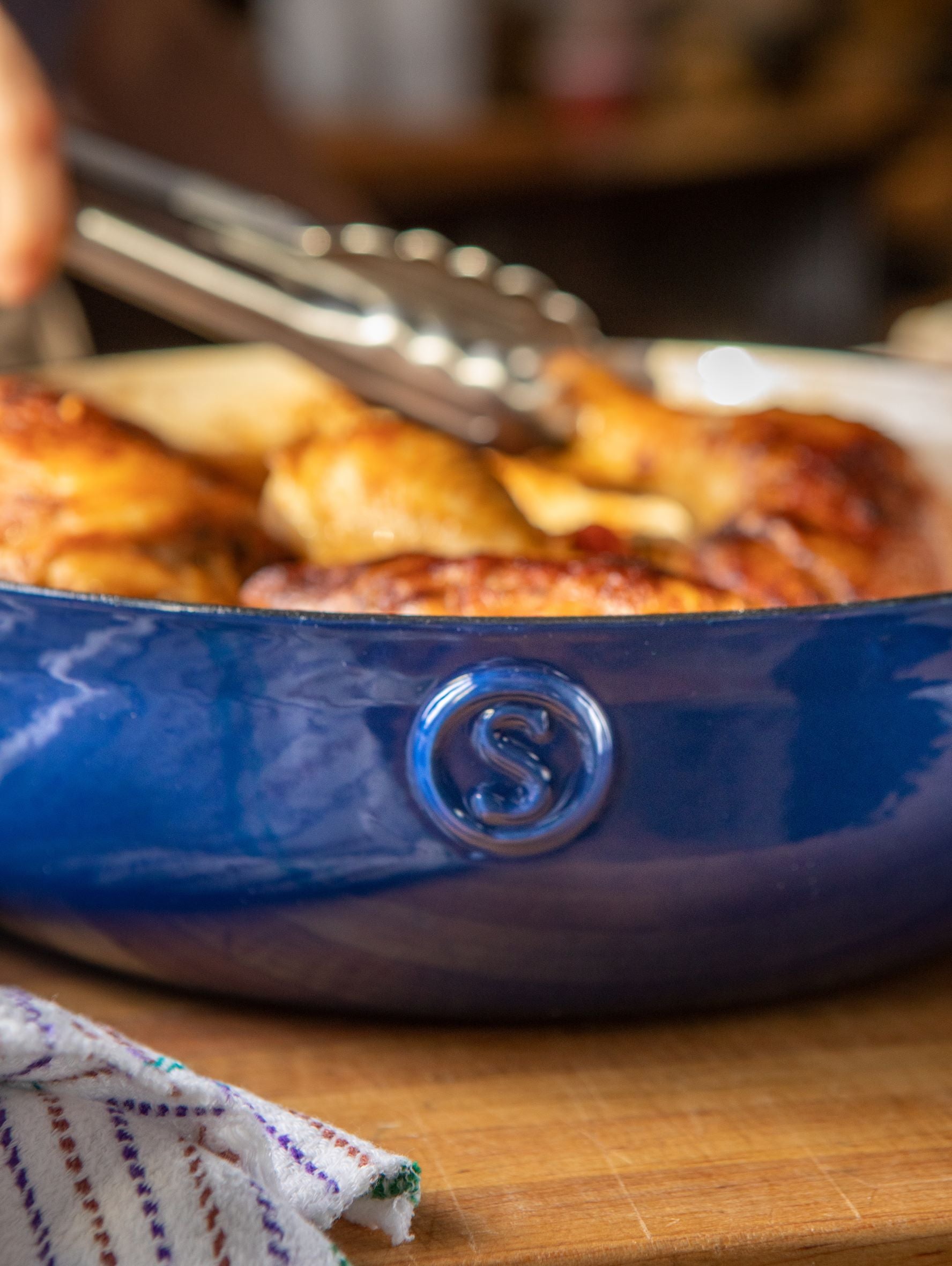 Saveur Selects Voyage Series Enamelled Cast Iron Braiser with Double Walled Insulating Lid - 30cm