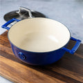 Saveur Selects Voyage Series Enamelled Cast Iron Saucier with Double Walled Insulating Lid - 25cm